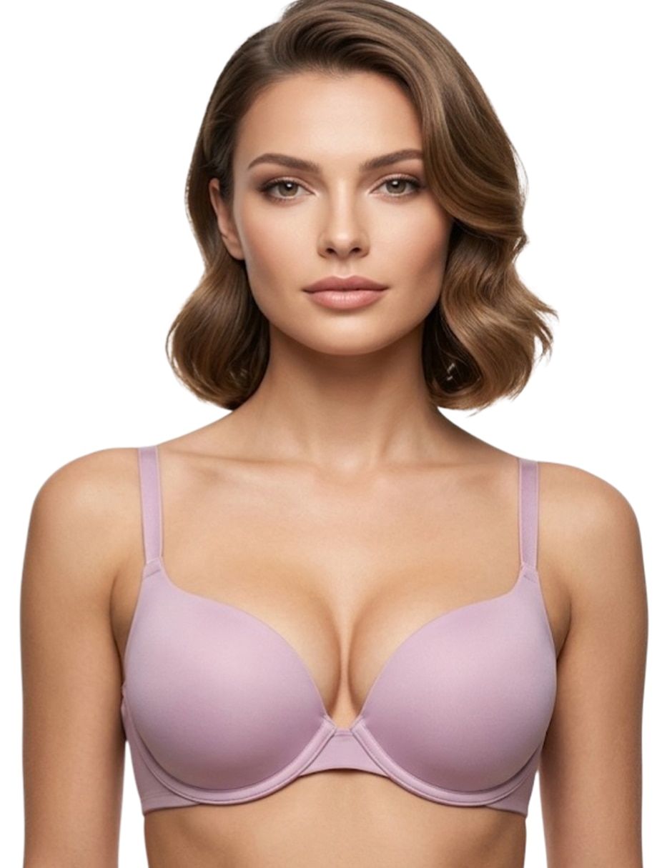 Set brassiere demi copa doble push up seamless para mujer 2