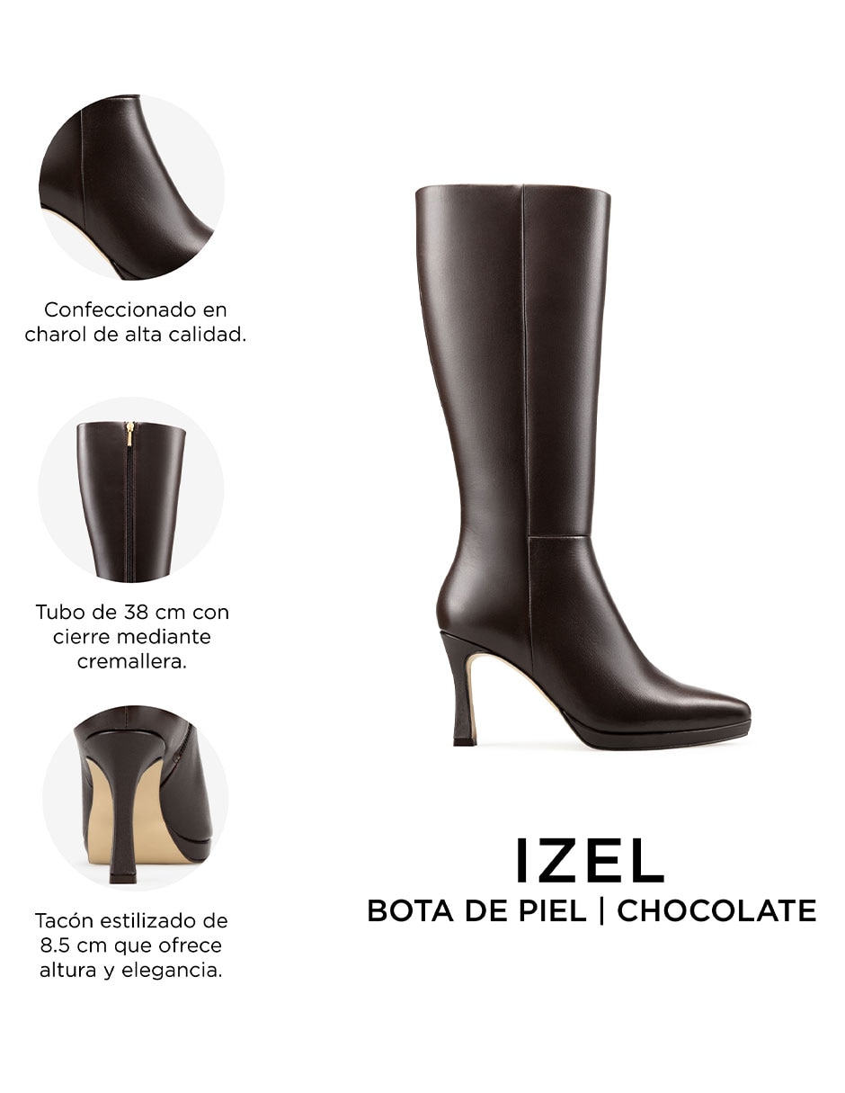 Bota abajo de la rodilla Davenia de piel para mujer