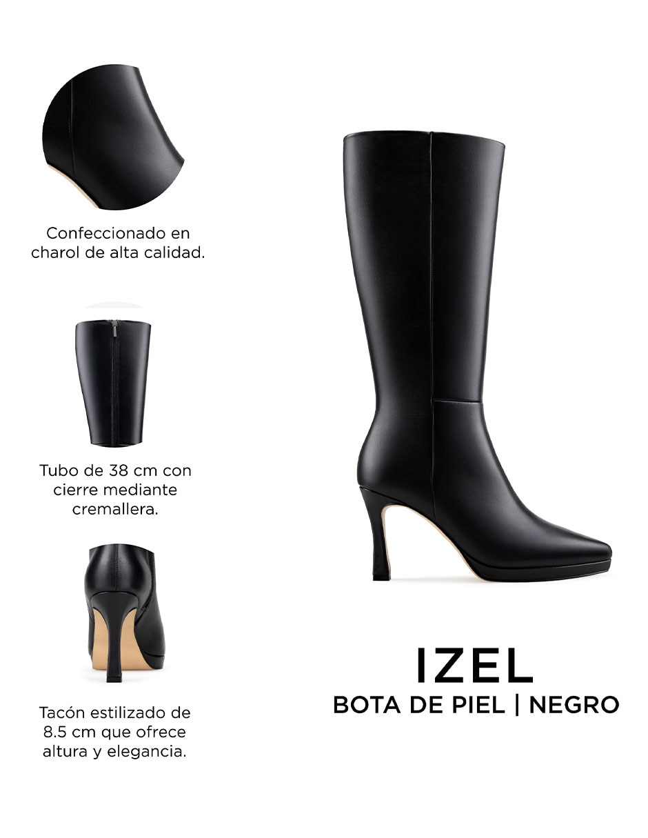 Bota abajo de la rodilla Davenia de piel para mujer