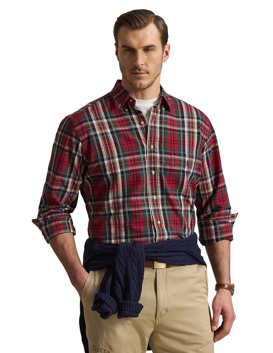 Camisa casual de algodón manga larga para hombre 4