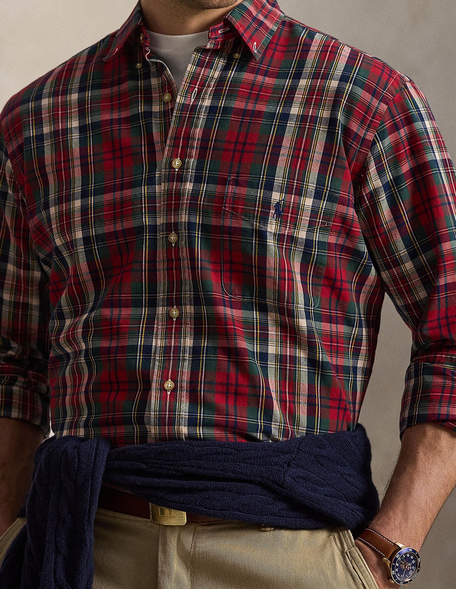 Camisa casual de algodón manga larga para hombre 5