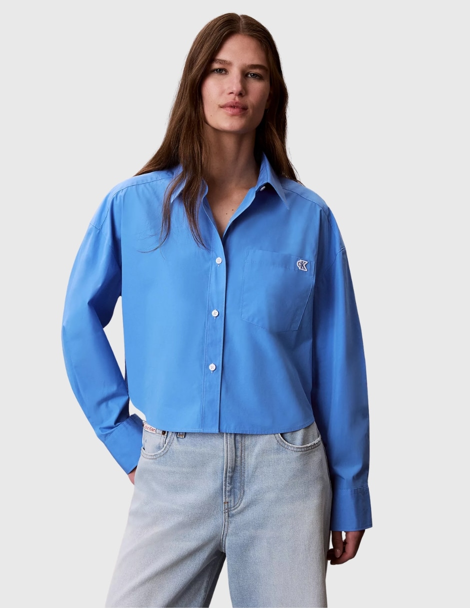 Camisa de algodón manga larga para mujer
