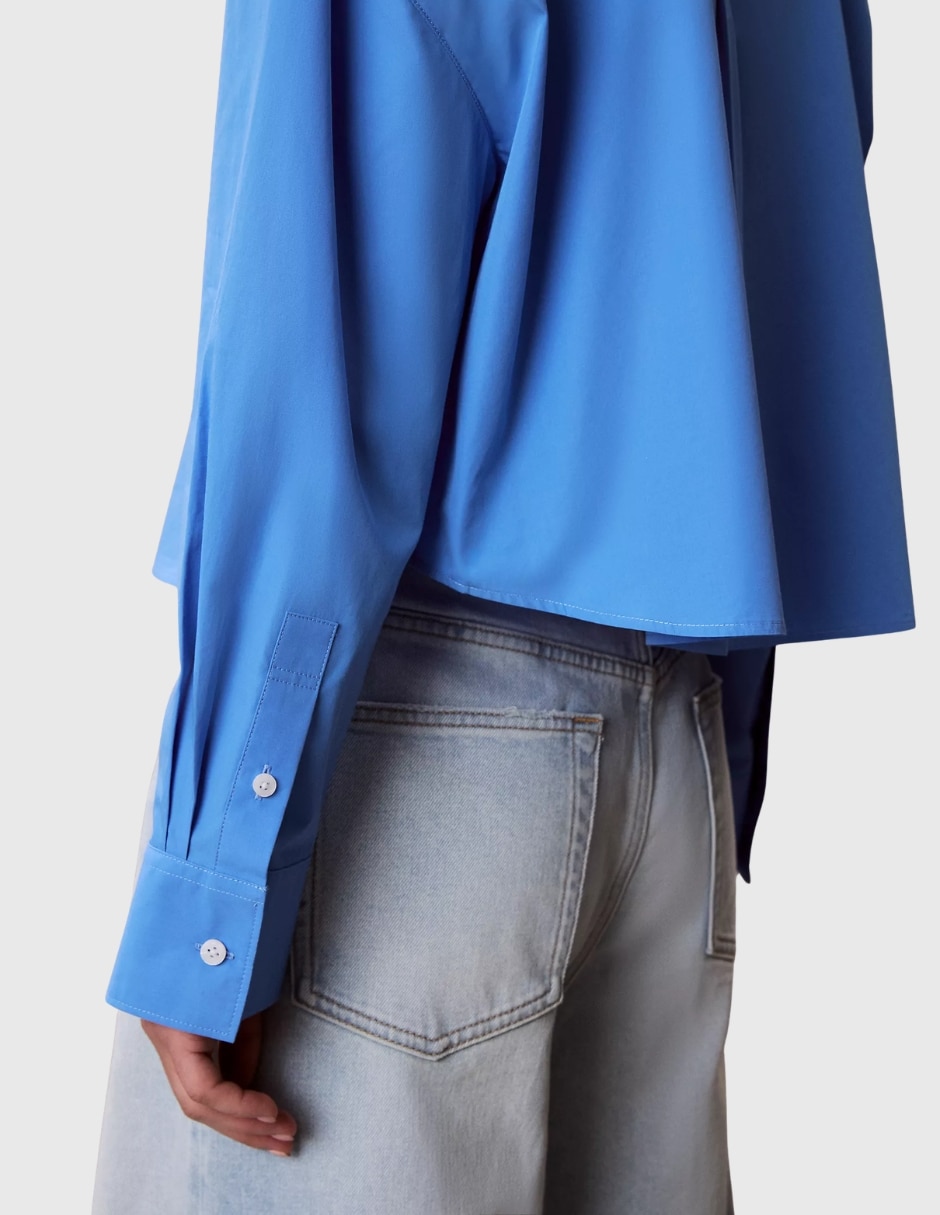 Camisa de algodón manga larga para mujer