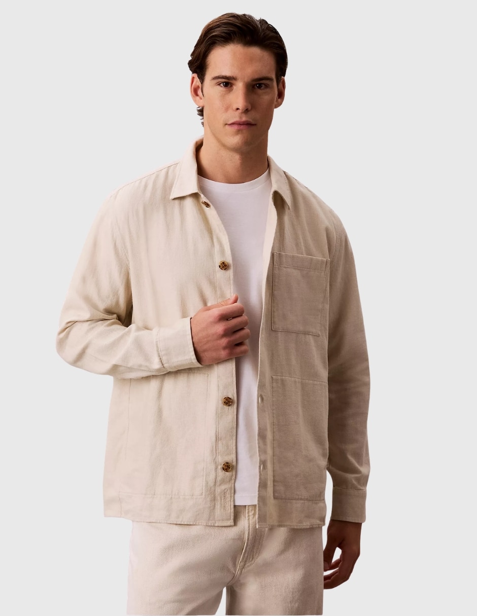 Camisa casual manga larga para hombre