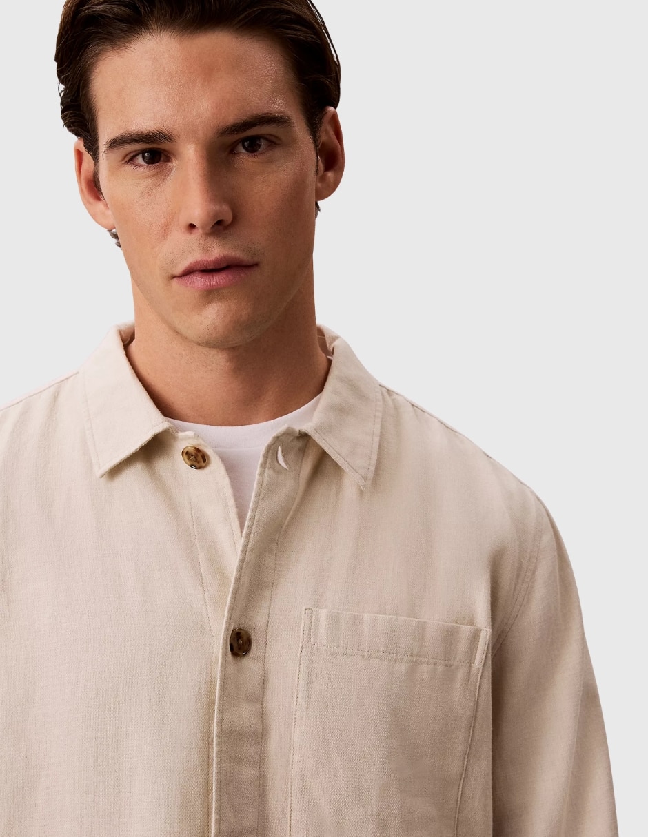 Camisa casual manga larga para hombre