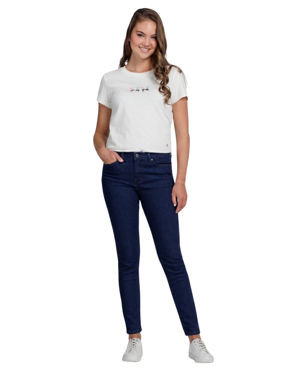 Jeggingr skinny media cintura para mujer 4