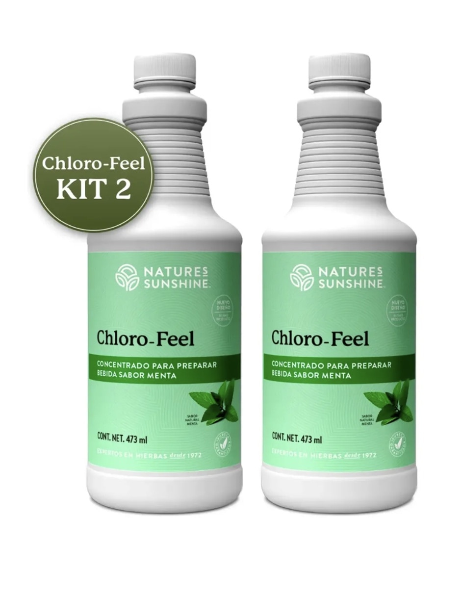 Chloro-Feel Natures Health con concentrado de clorofila sabor menta de 473 ml