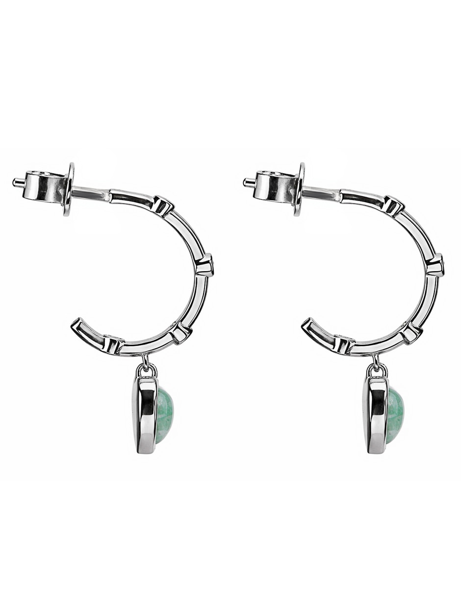 Aretes corto de corazón Gladkova Joyería plata p925 larimar