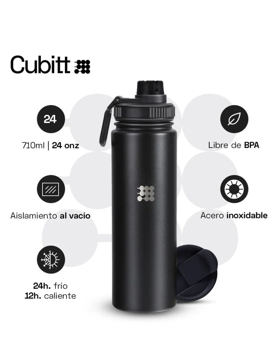 Termo de acero inoxidable con tapa a presión 2