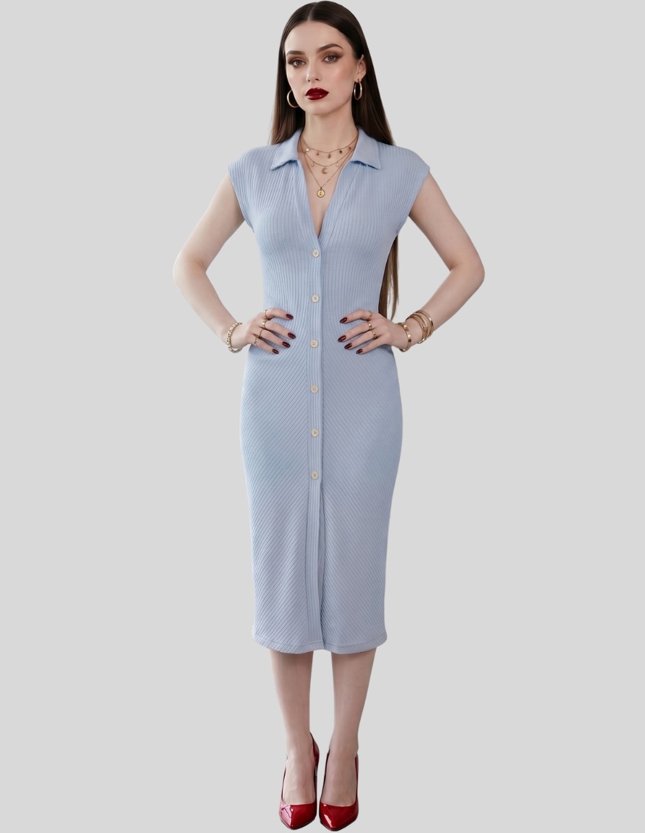Vestido midi casual Malabis para mujer