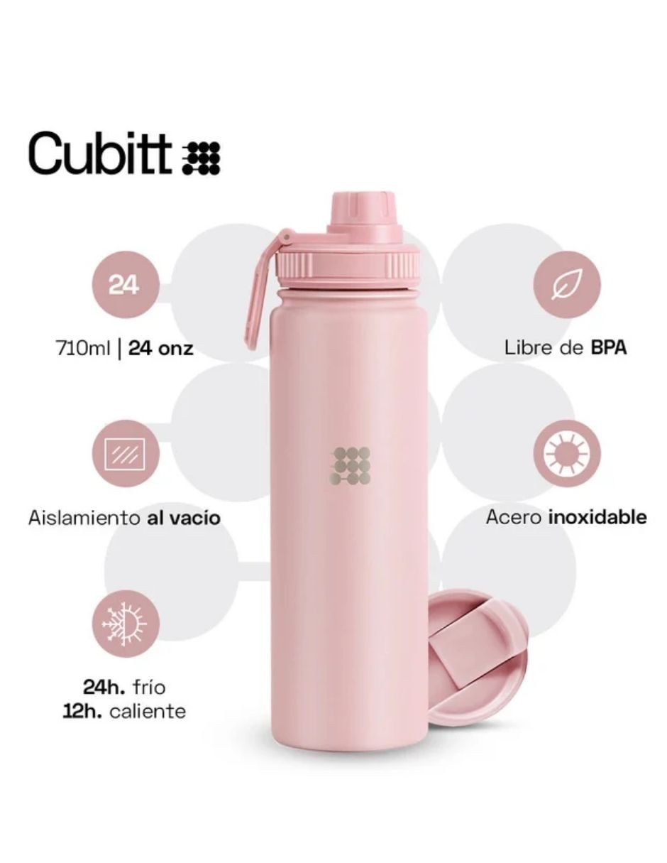 Termo de acero inoxidable con tapa a presión 2