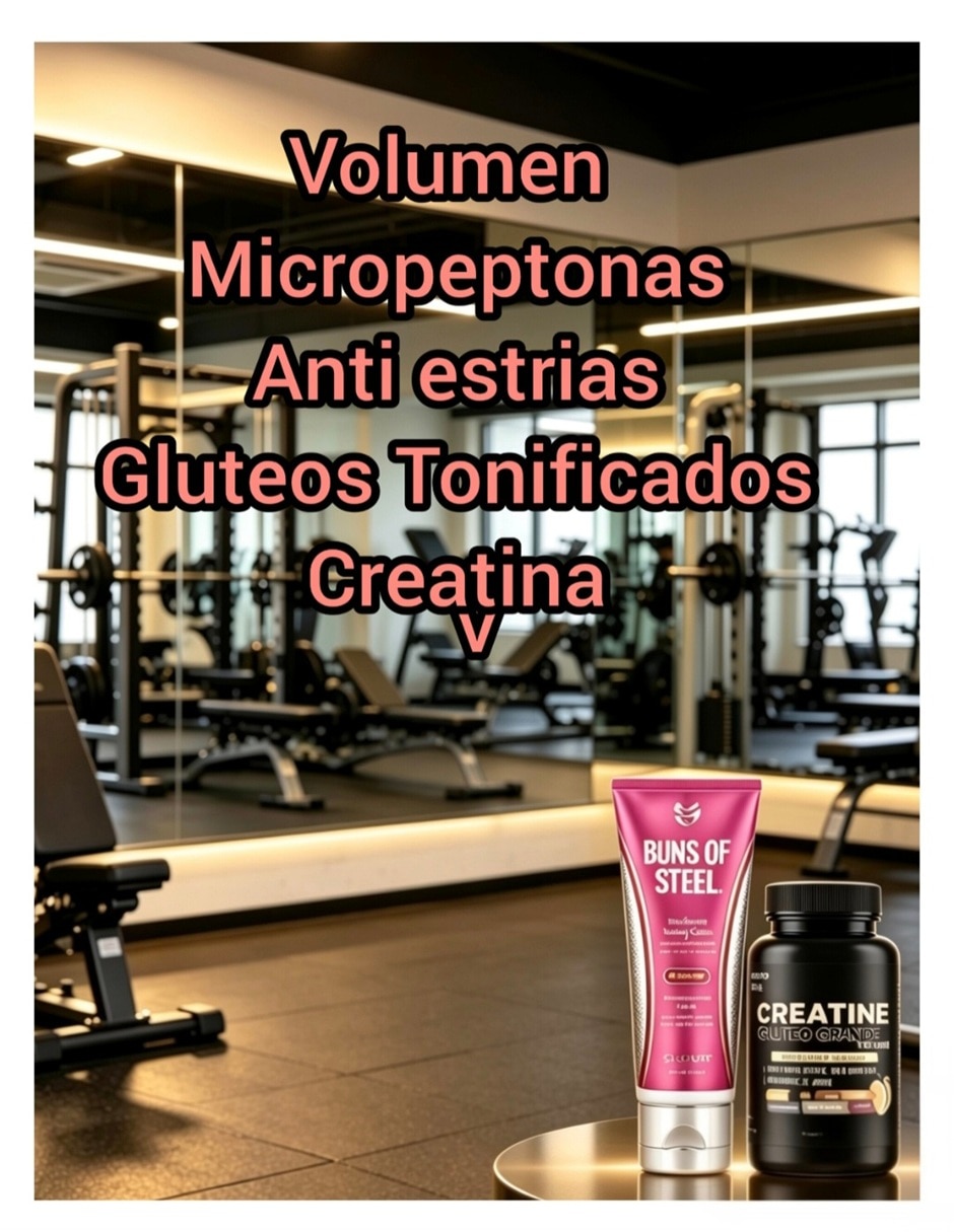 Tratamiento para glúteos kit Crema micropeptonica y creatina gluteos crecimiento 4