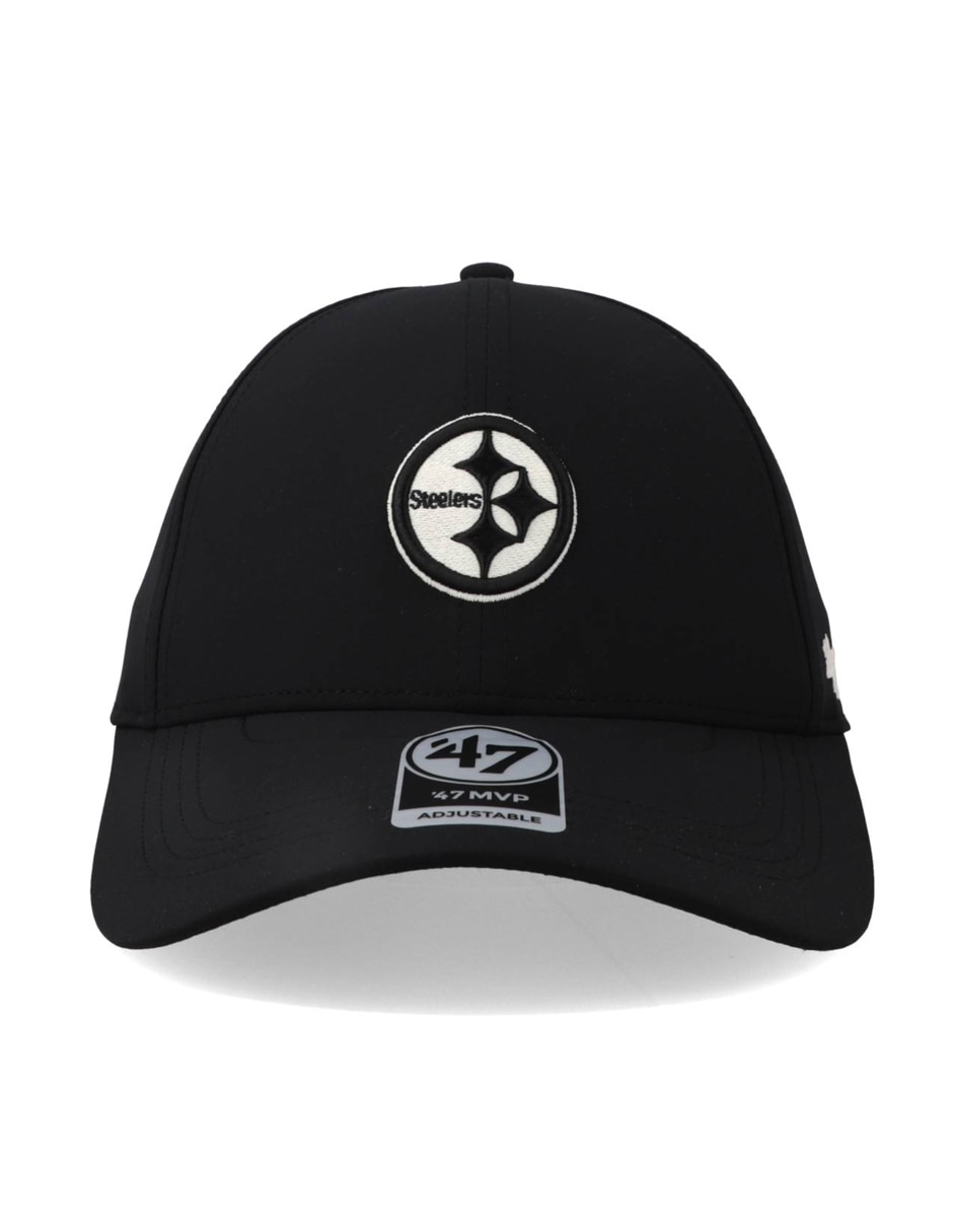 Gorra visera curva snapback para fútbol americano '47 NFL Steelers Mvp Negro Unitalla Pittsburgh Steelers para adulto