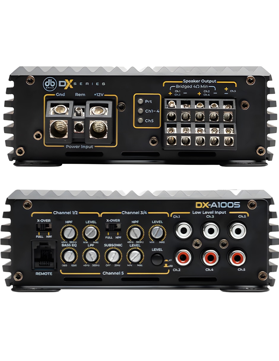 Amplificador para auto DB Drive DX-A1005 de 12 VDC