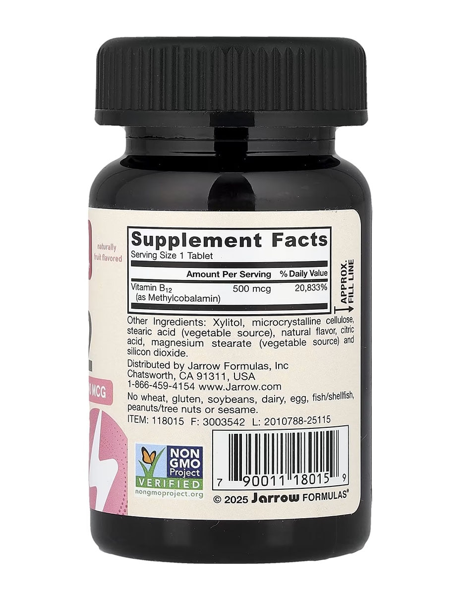Metil B-12 frutas 500 mcg con vitamina B12 sabor frutas 2