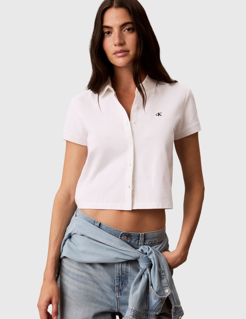 Playera tipo polo Ck para mujer