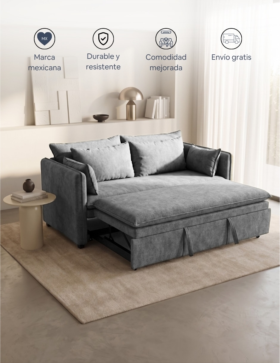 SOFÁ CAMA BRICKELL *CE*, GRIS MEDIO