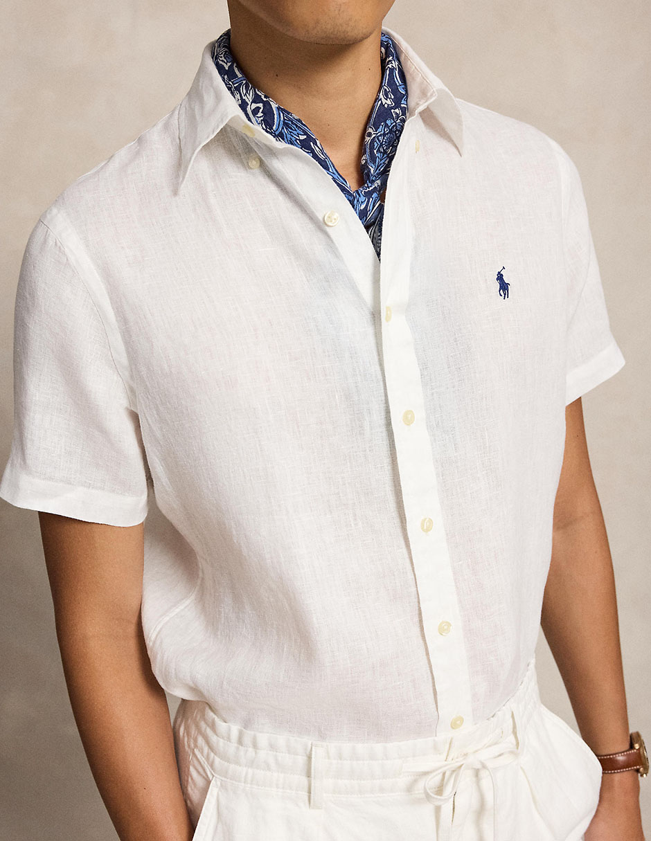 Camisa casual de algodón manga corta para hombre 4