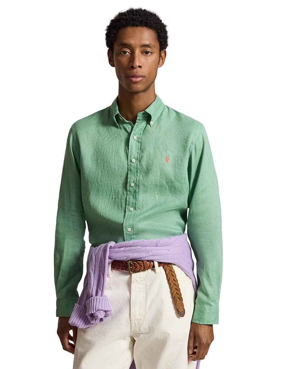 Camisa casual de algodón manga larga para hombre 5
