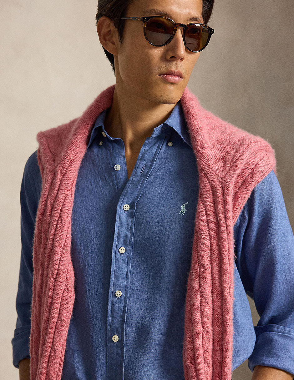 Camisa casual de algodón manga larga para hombre 4