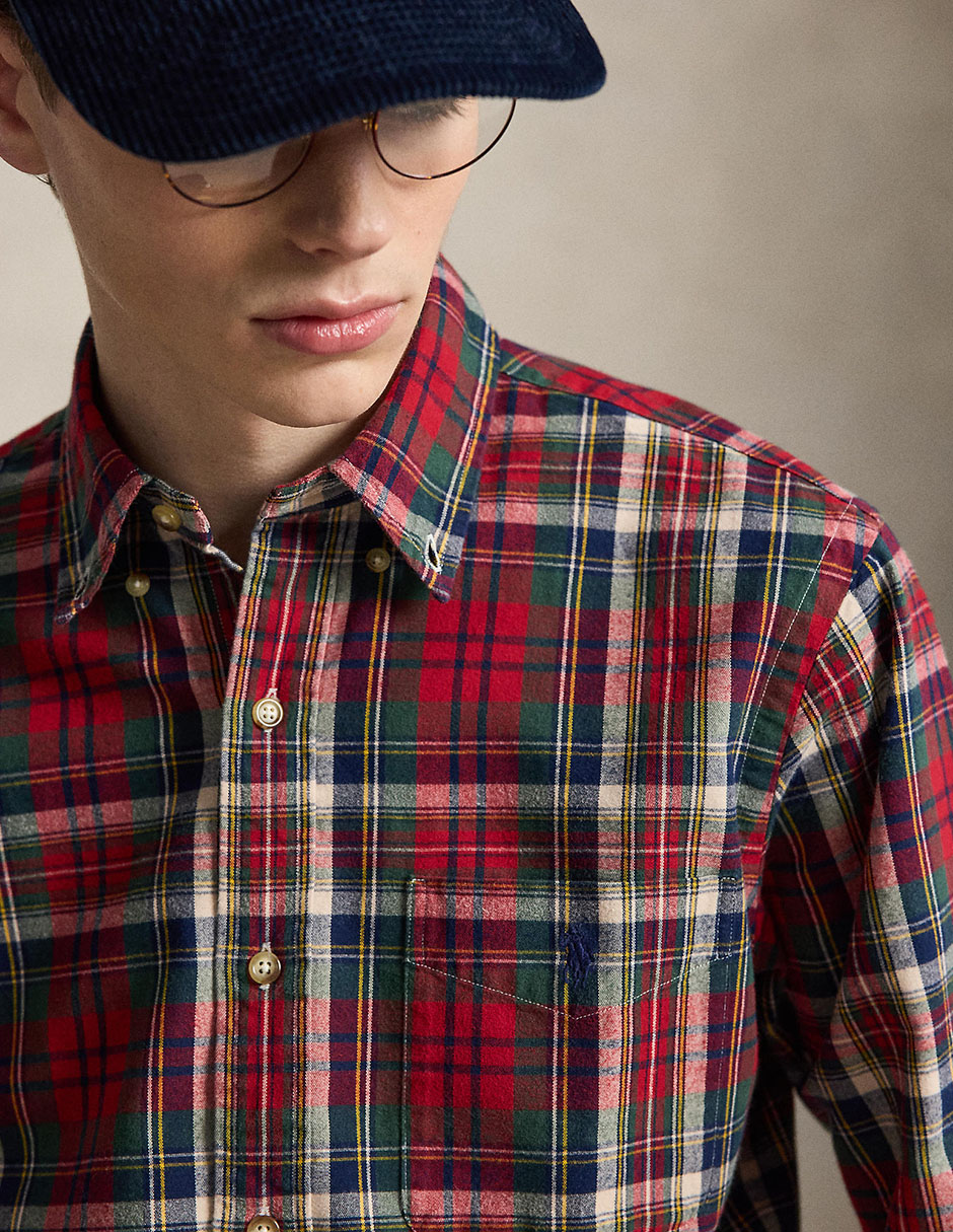 Camisa casual de algodón manga larga para hombre 4