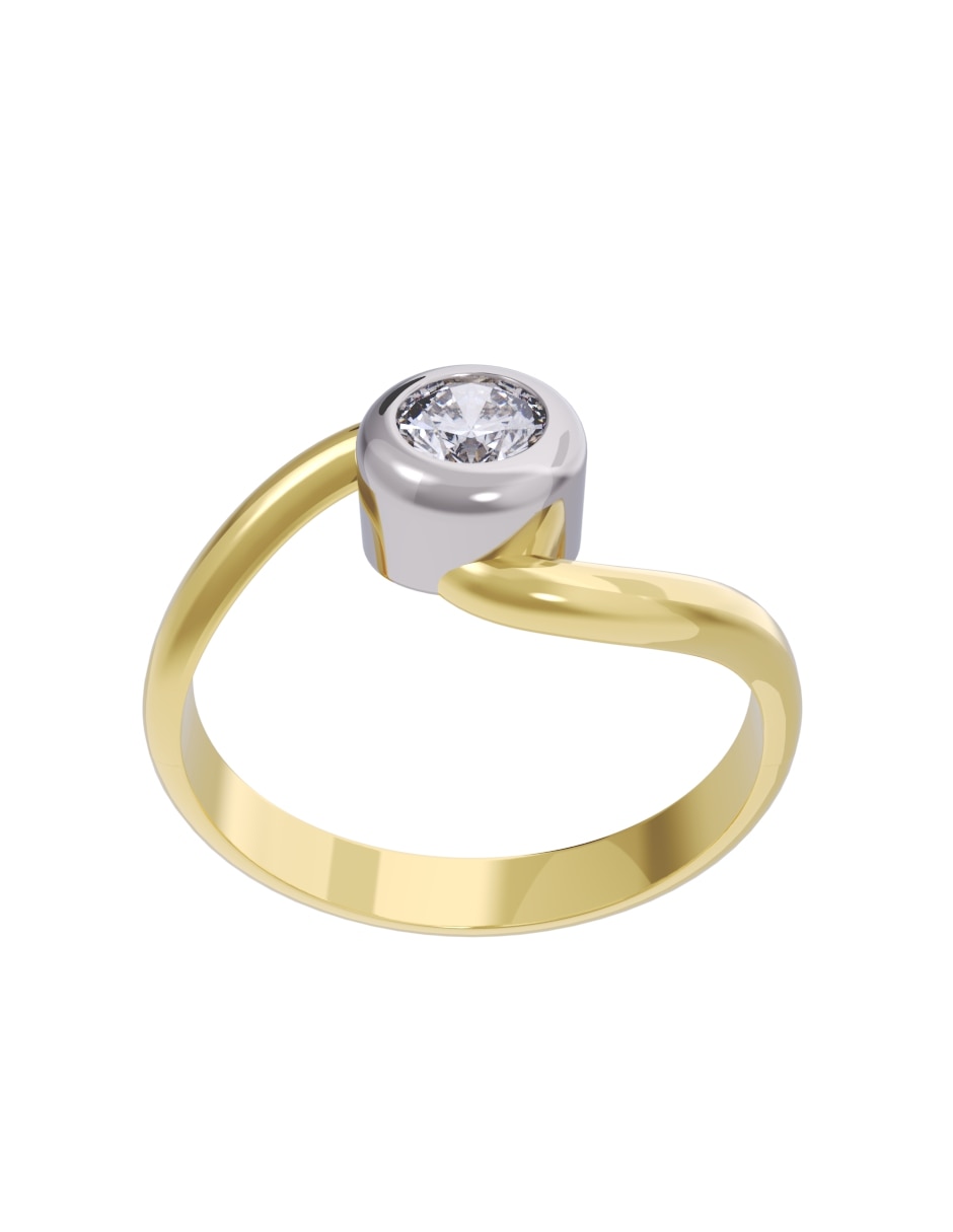 Anillo de compromiso de oro 14 k diamante 2