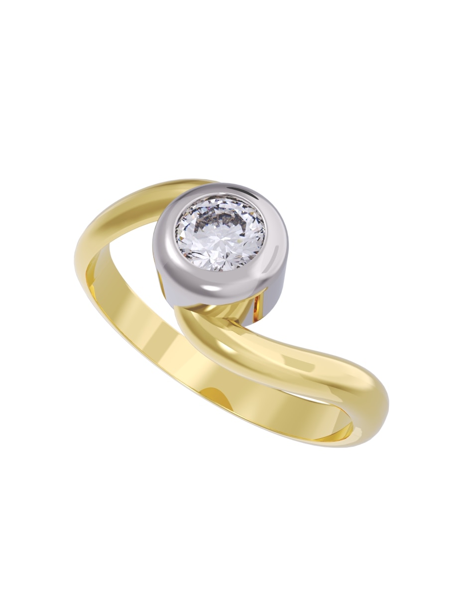 Anillo de compromiso de oro 14 k diamante 4