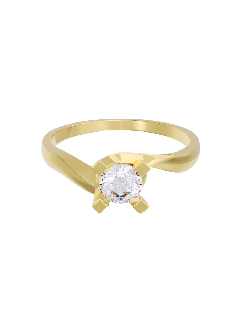Anillo de compromiso de oro 10 k diamante