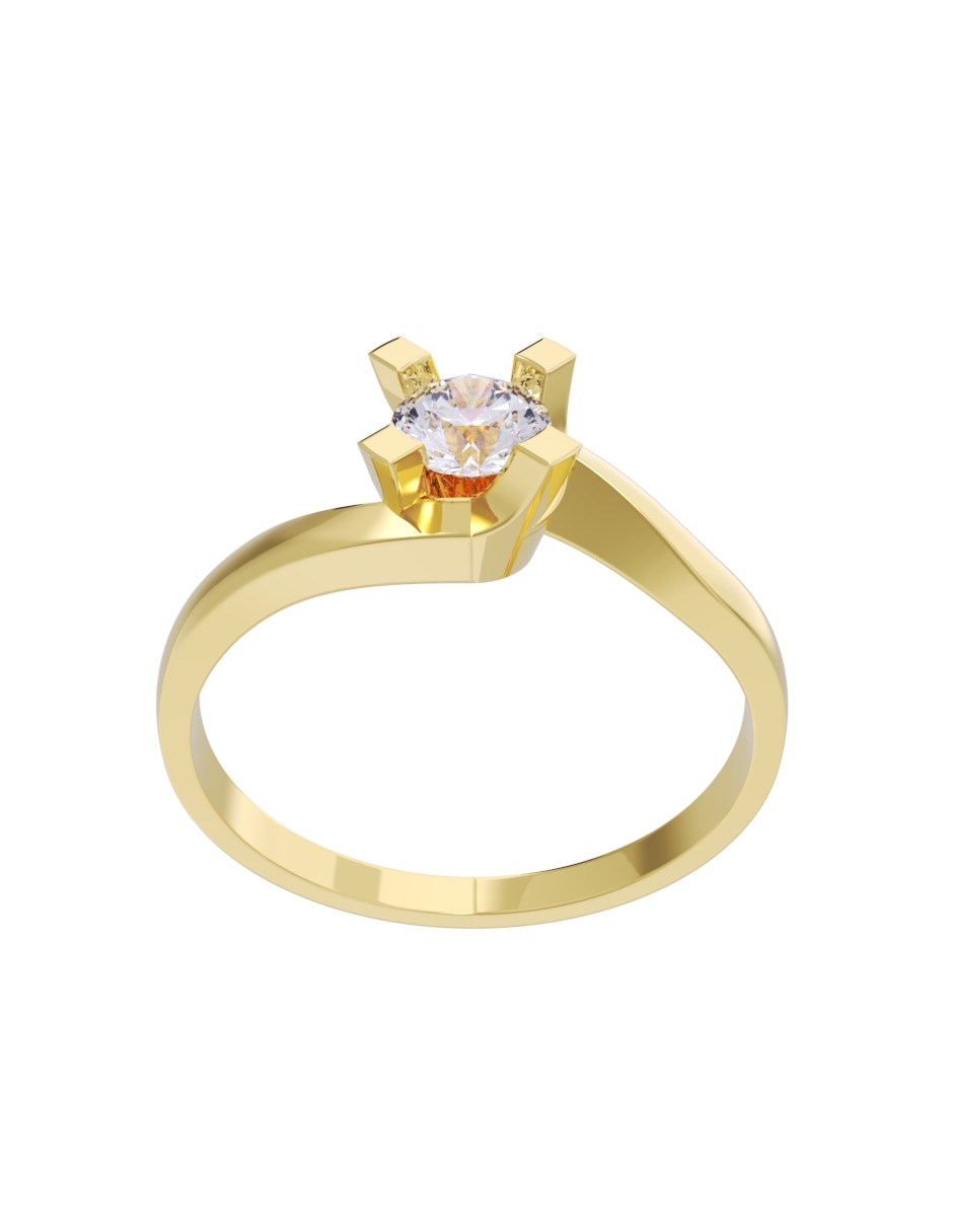 Anillo de compromiso de oro 10 k fonelli diamante