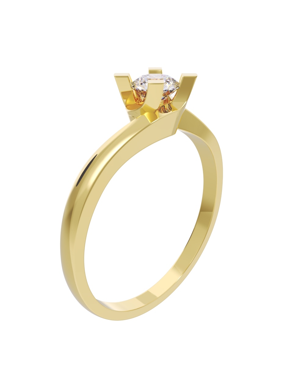 Anillo de compromiso de oro 10 k fonelli diamante