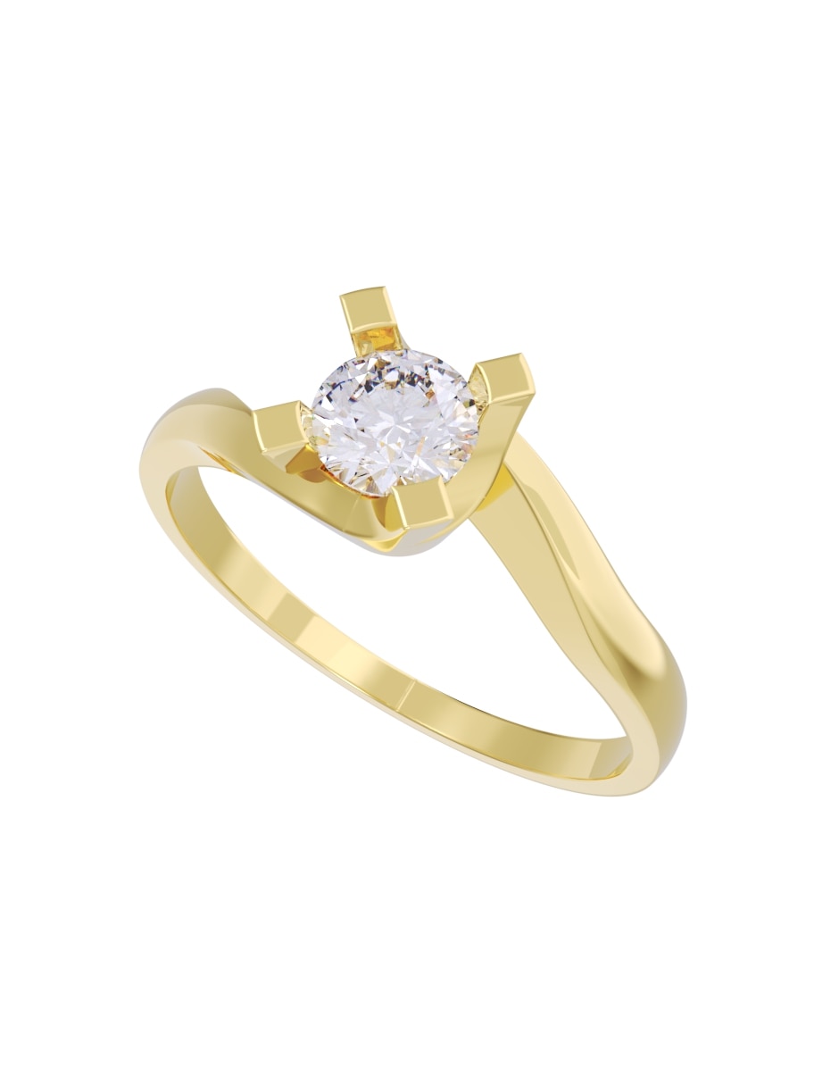 Anillo de compromiso de oro 10 k fonelli diamante