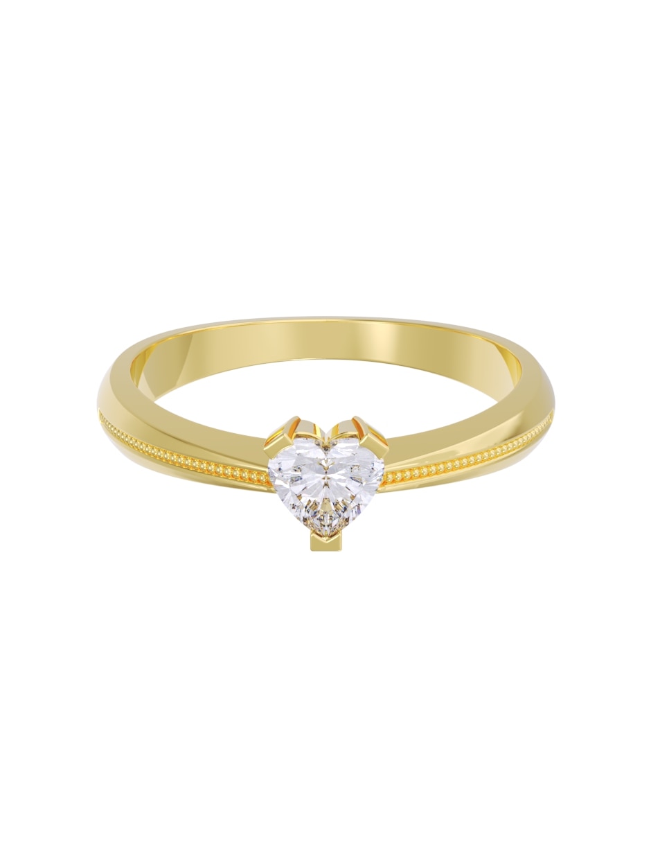 Anillo de compromiso de oro 14 k diamante