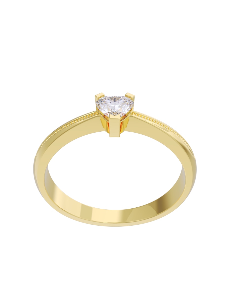 Anillo de compromiso de oro 14 k fonelli diamante