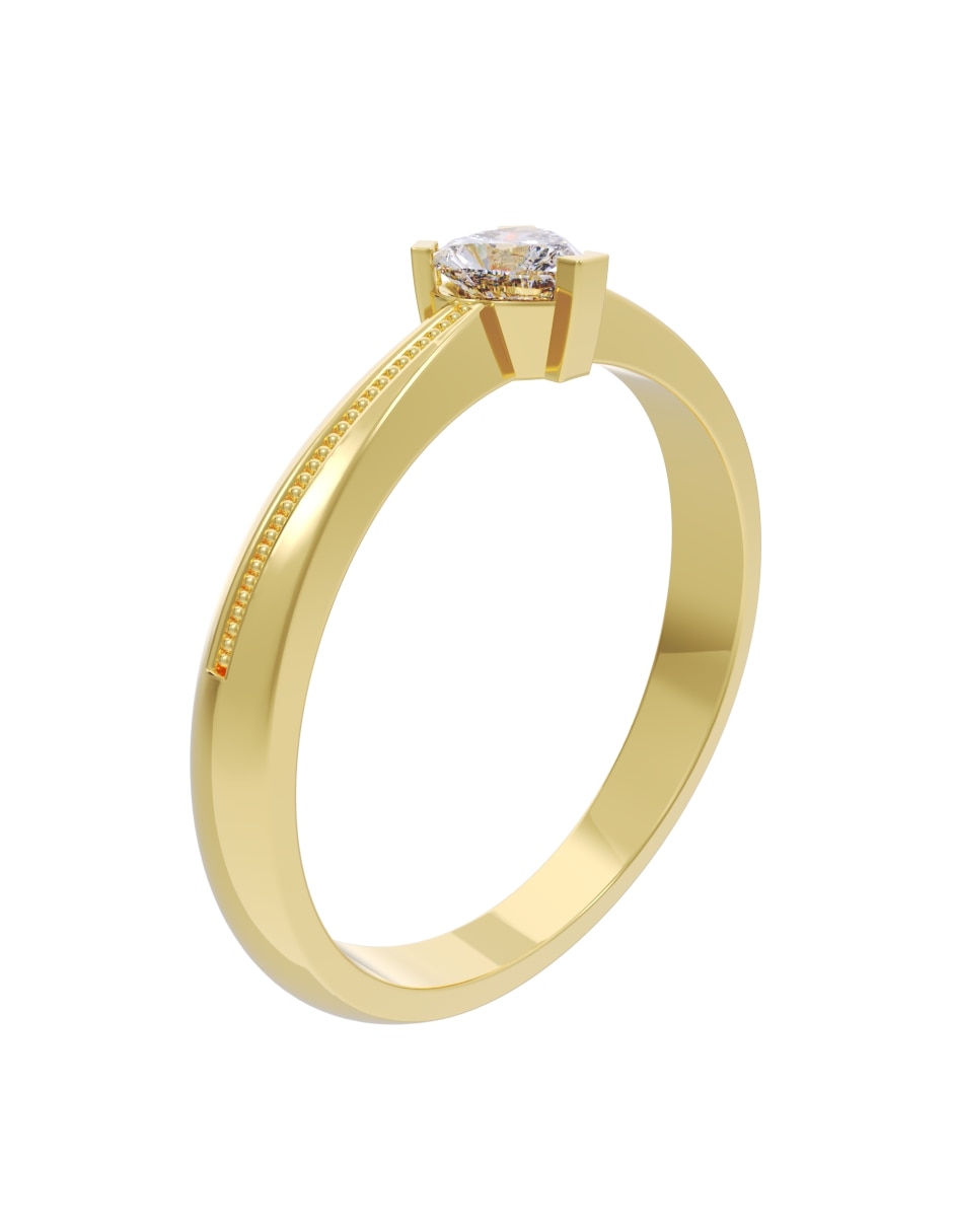 Anillo de compromiso de oro 14 k fonelli diamante