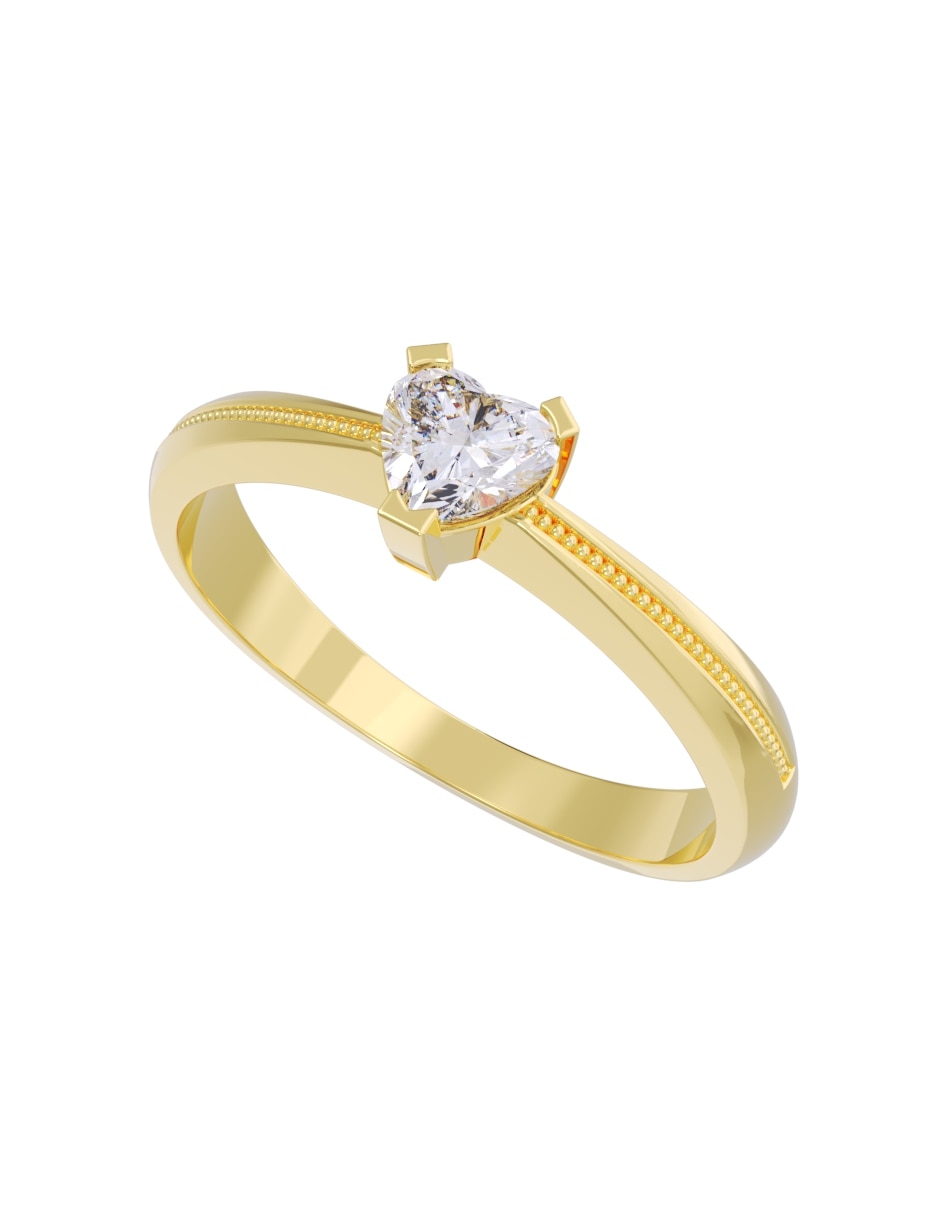 Anillo de compromiso de oro 14 k fonelli diamante