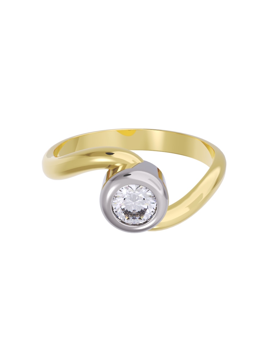 Anillo de compromiso de oro 10 k diamante