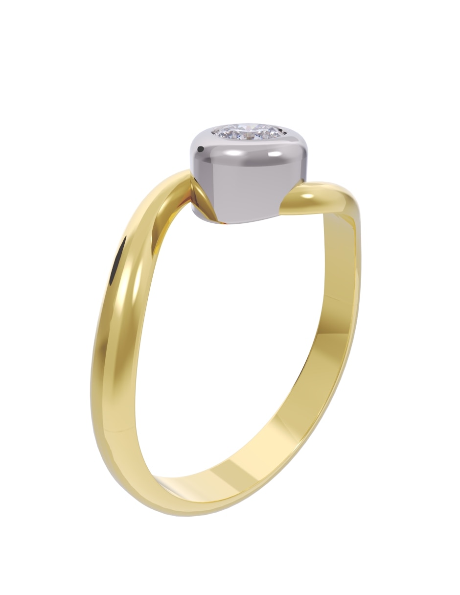 Anillo de compromiso de oro 10 k fonelli diamante