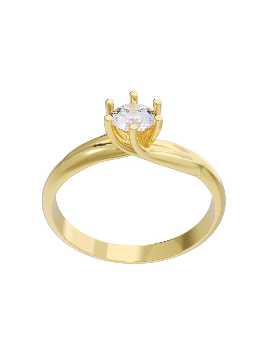Anillo de compromiso de oro 14 k diamante 2