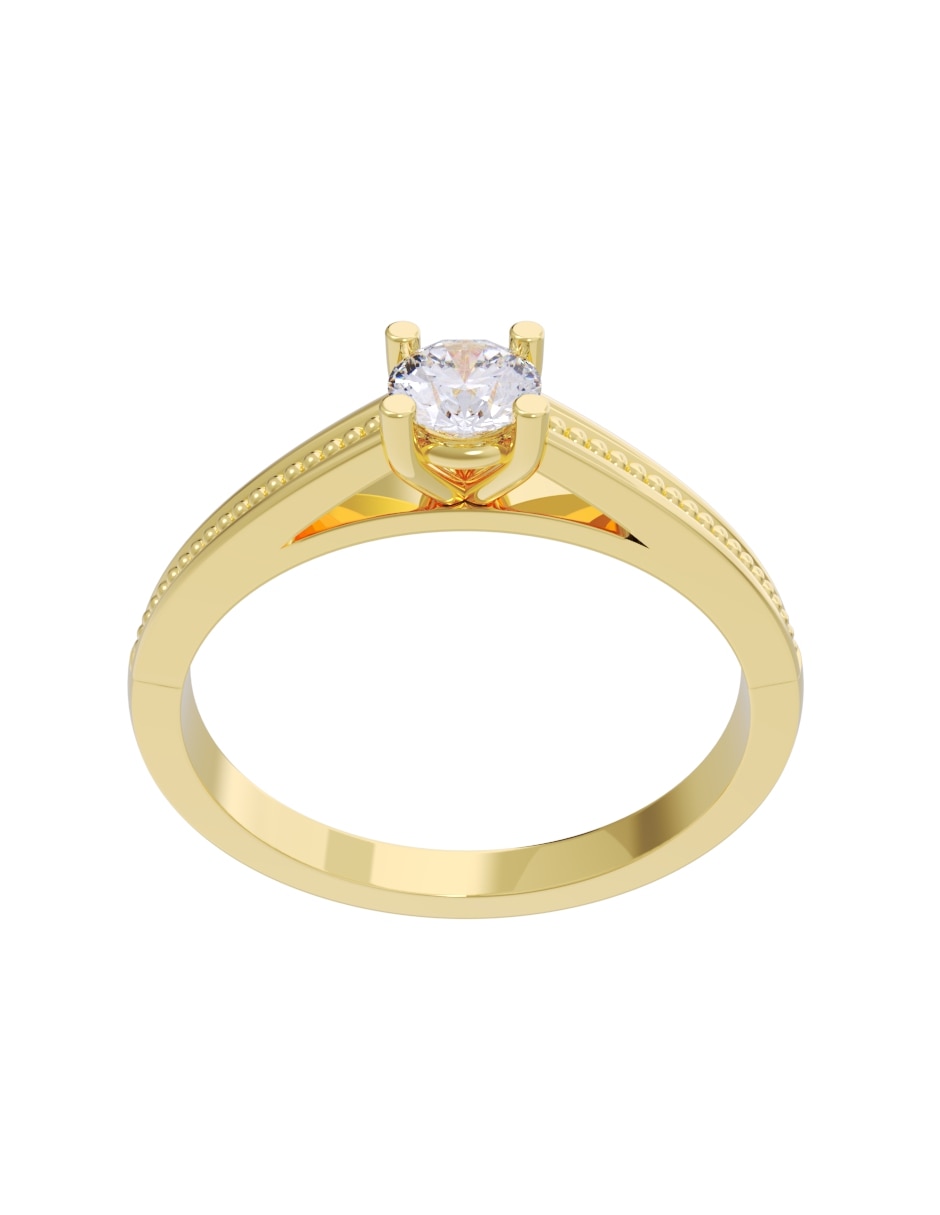 Anillo de compromiso de oro 10 k fonelli diamante