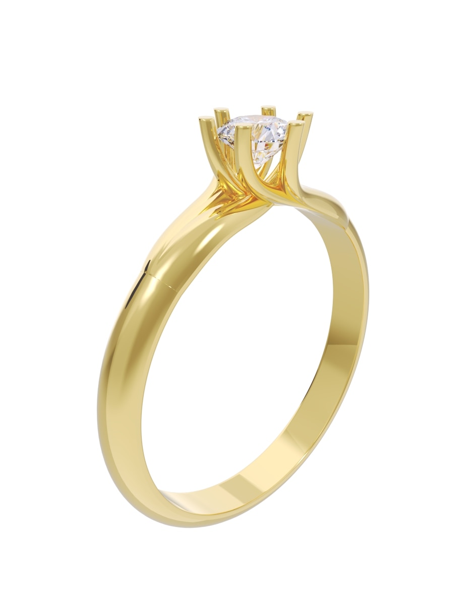 Anillo de compromiso de oro 10 k fonelli diamante