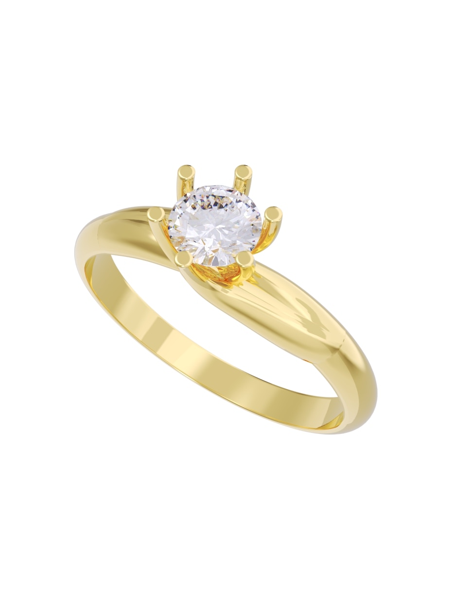 Anillo de compromiso de oro 10 k fonelli diamante