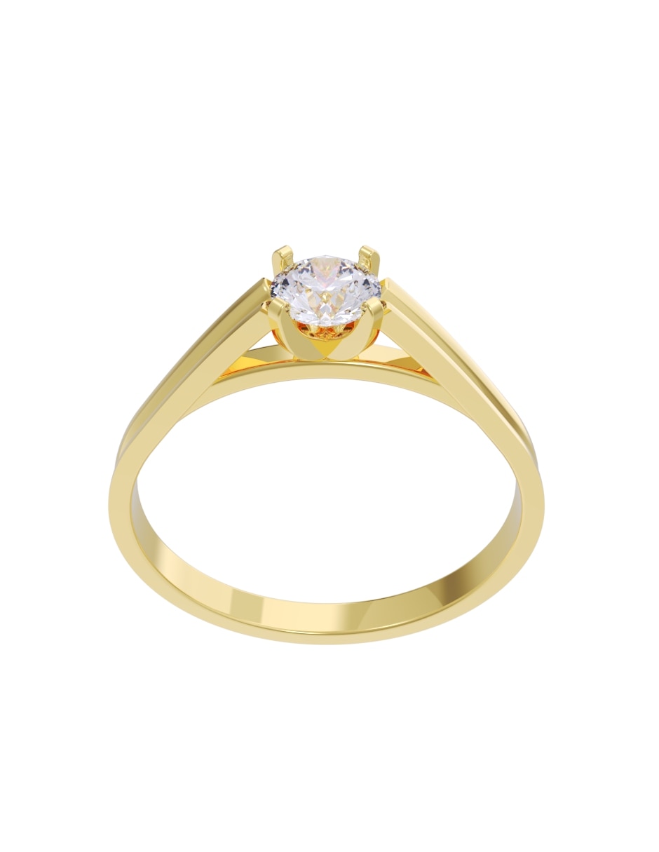 Anillo de compromiso de oro 14 k diamante 2