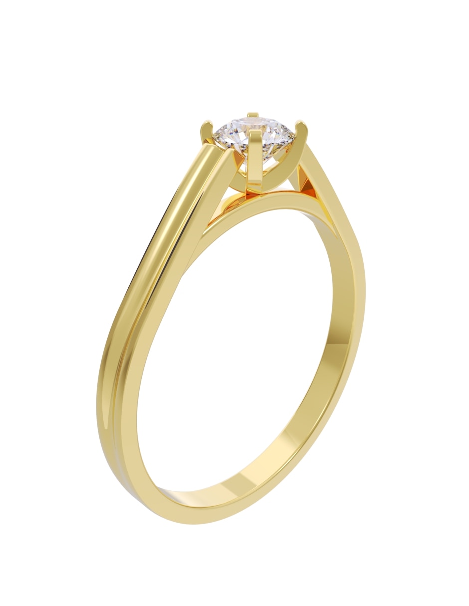 Anillo de compromiso de oro 14 k diamante 3