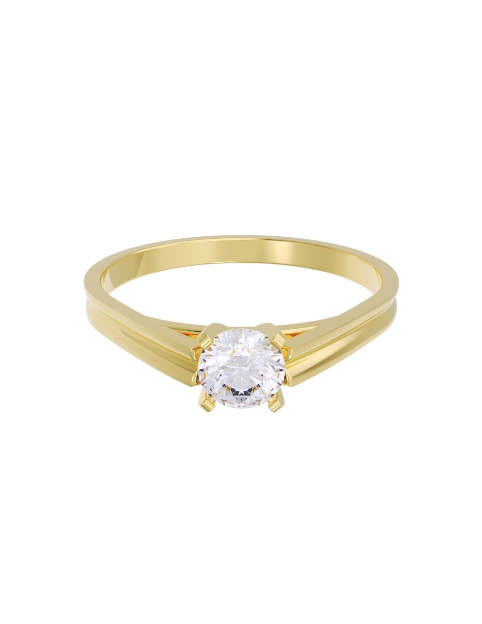 Anillo de compromiso de oro 10 k diamante