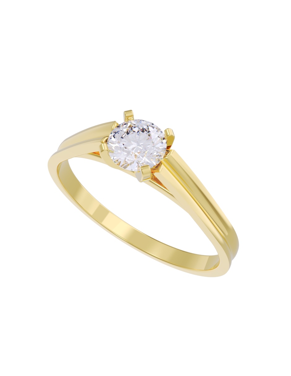 Anillo de compromiso de oro 10 k fonelli diamante