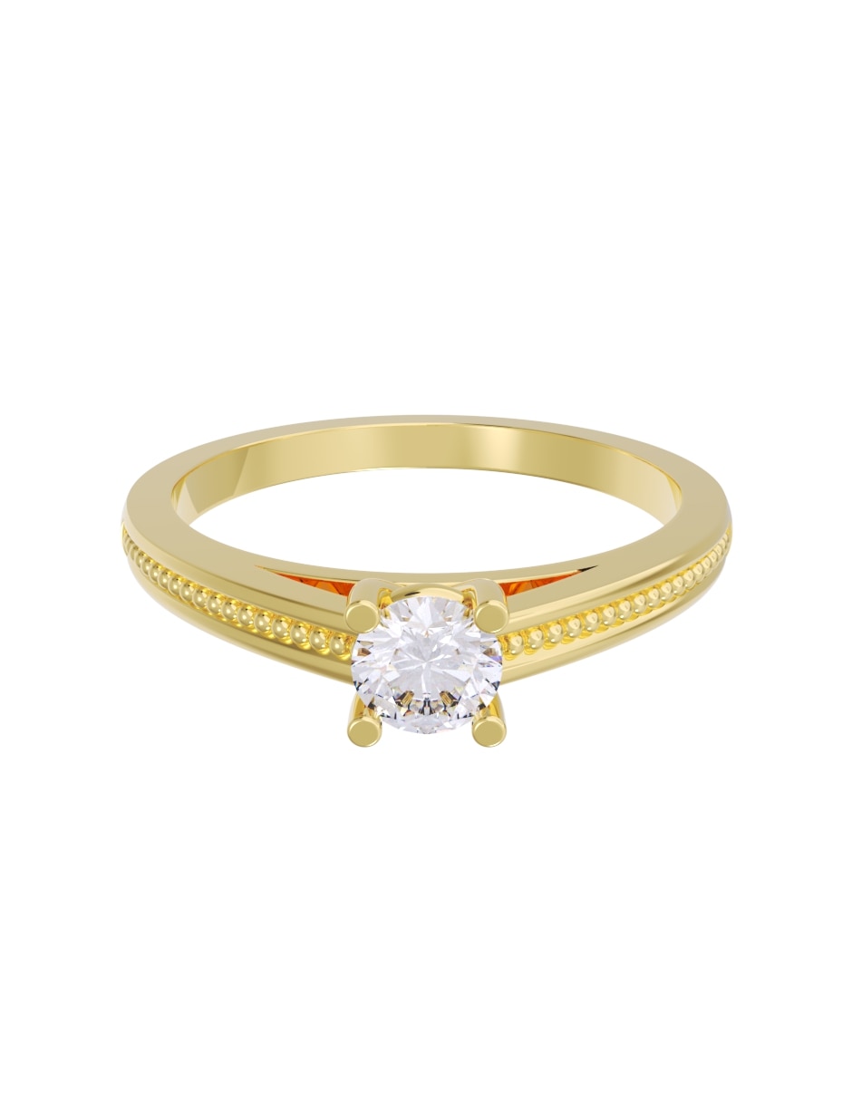 Anillo de compromiso de oro 14 k diamante