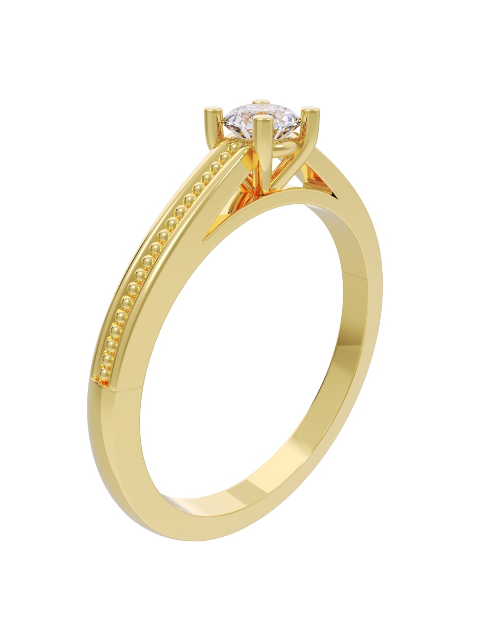 Anillo de compromiso de oro 14 k diamante 3
