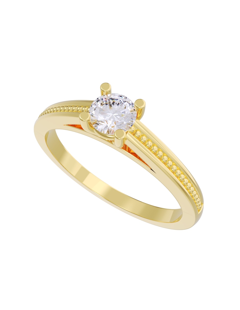 Anillo de compromiso de oro 14 k diamante 4