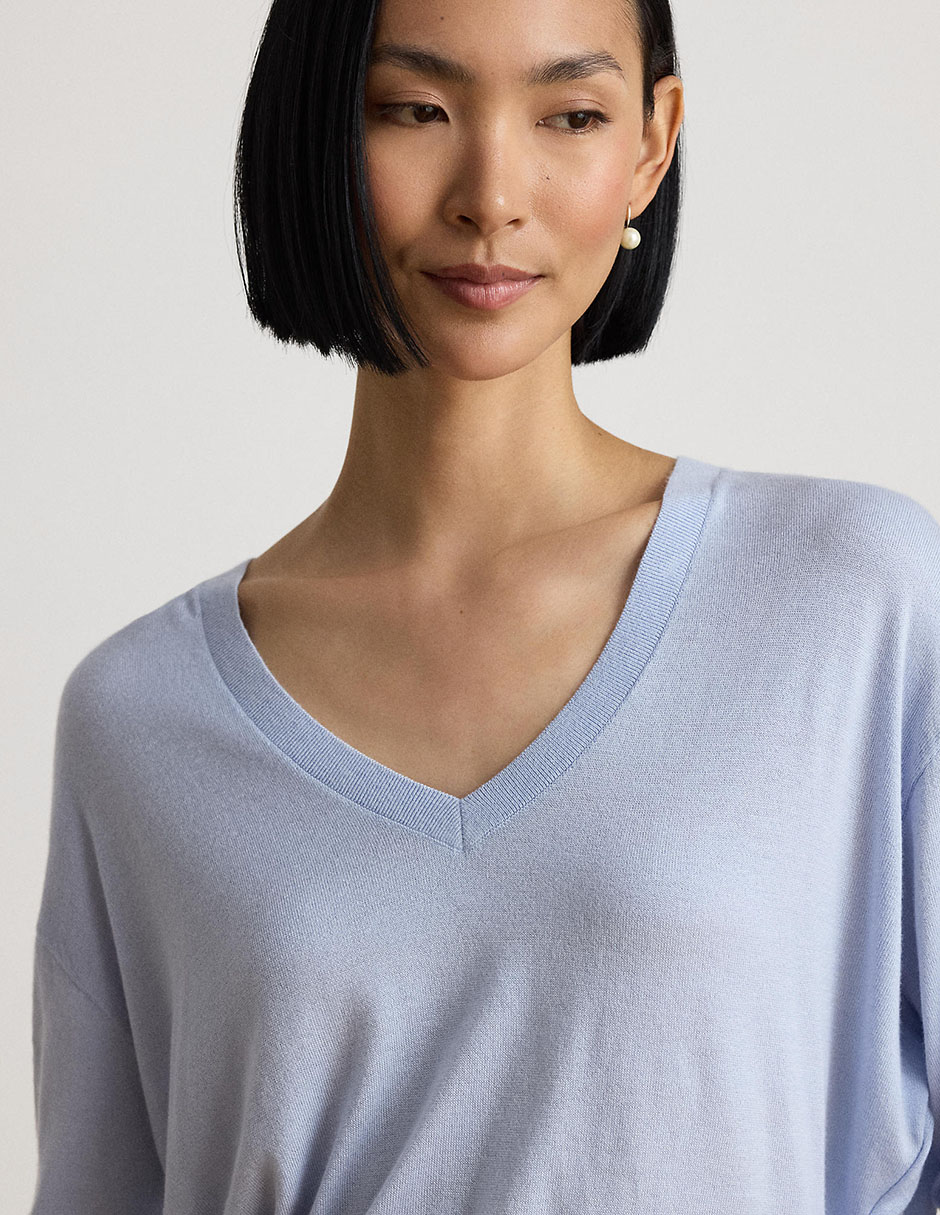 Suéter cuello v para mujer 4