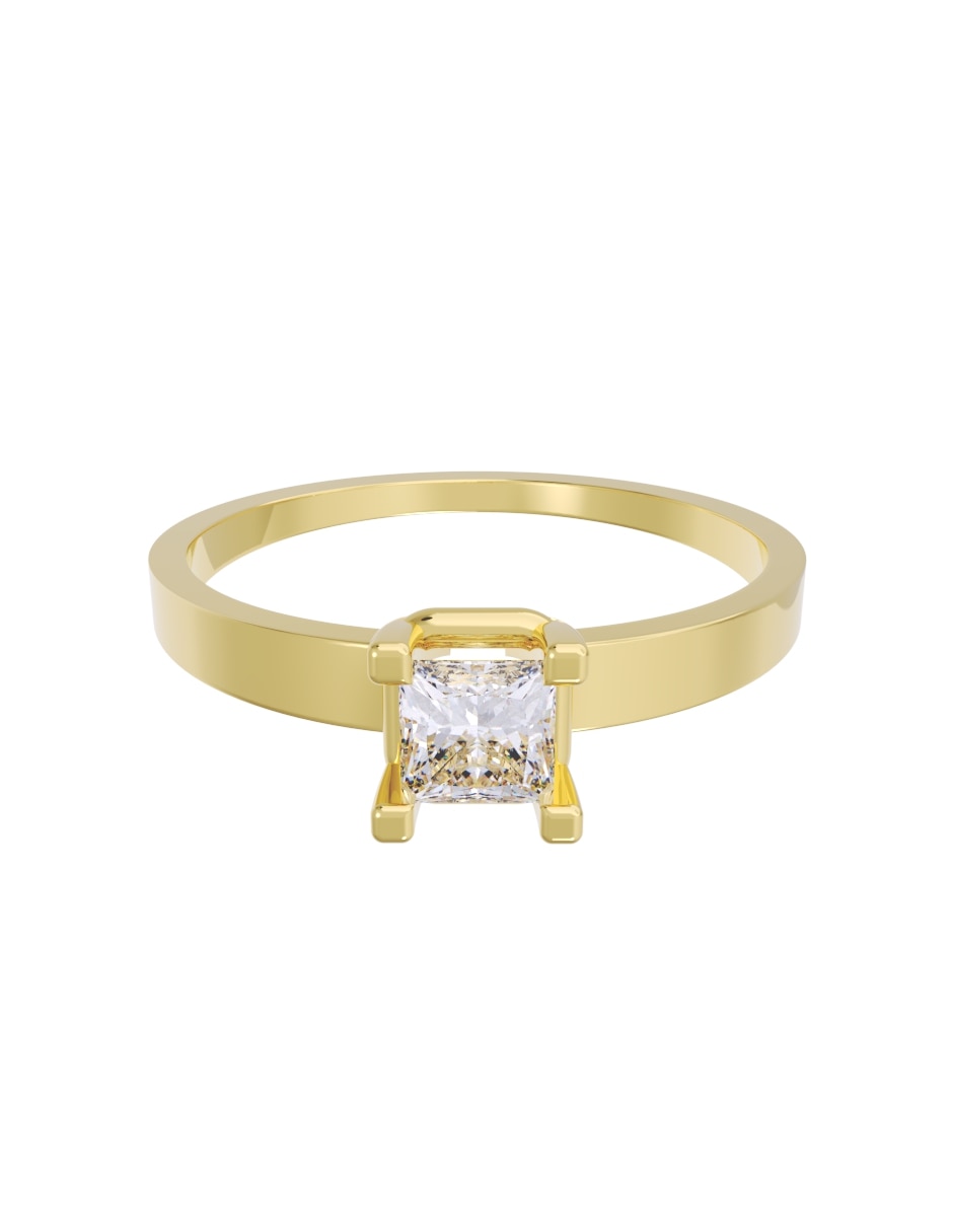 Anillo de compromiso de oro 14 k diamante